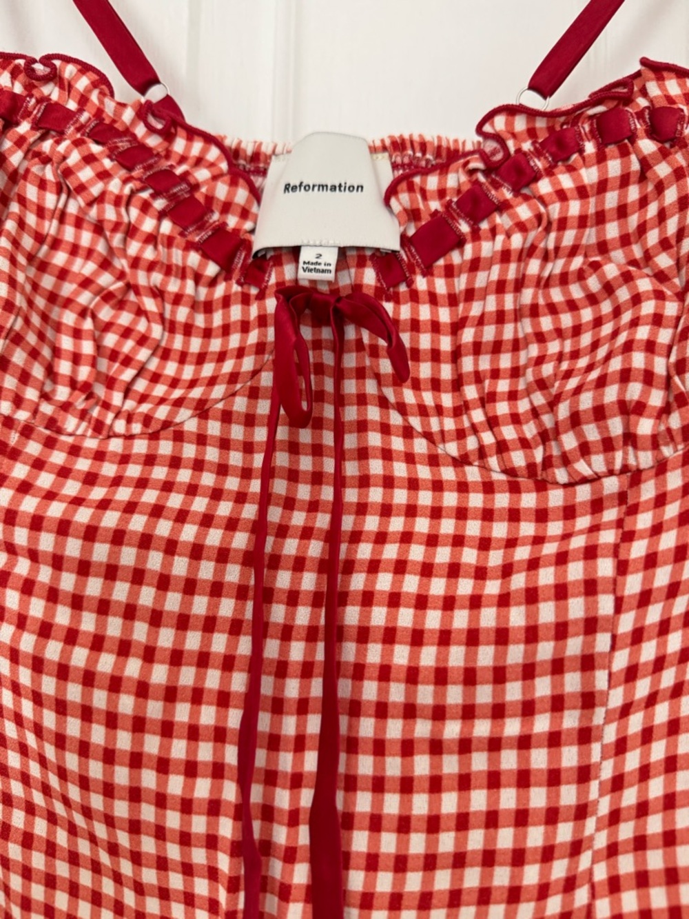 Like new 🍒 Reformation Andrea red gingham top - Picture 8 of 8